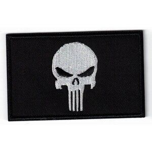 Punisher Black 2x3in Embroidered Sew / Iron-on Patch